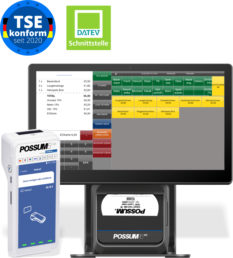 All in One Kassensysteme mit TSE finanzamtkonform v40-LP