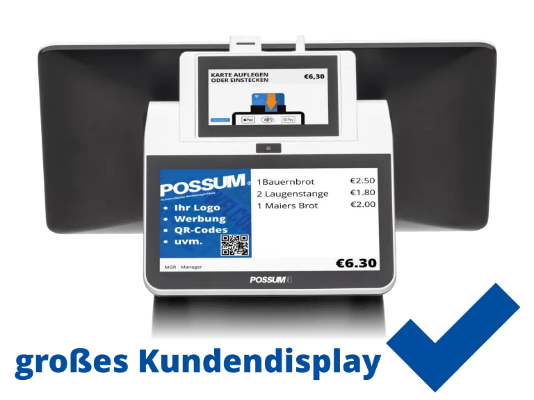 Kassensystem mit Kundendisplay / Werbemöglichkeit