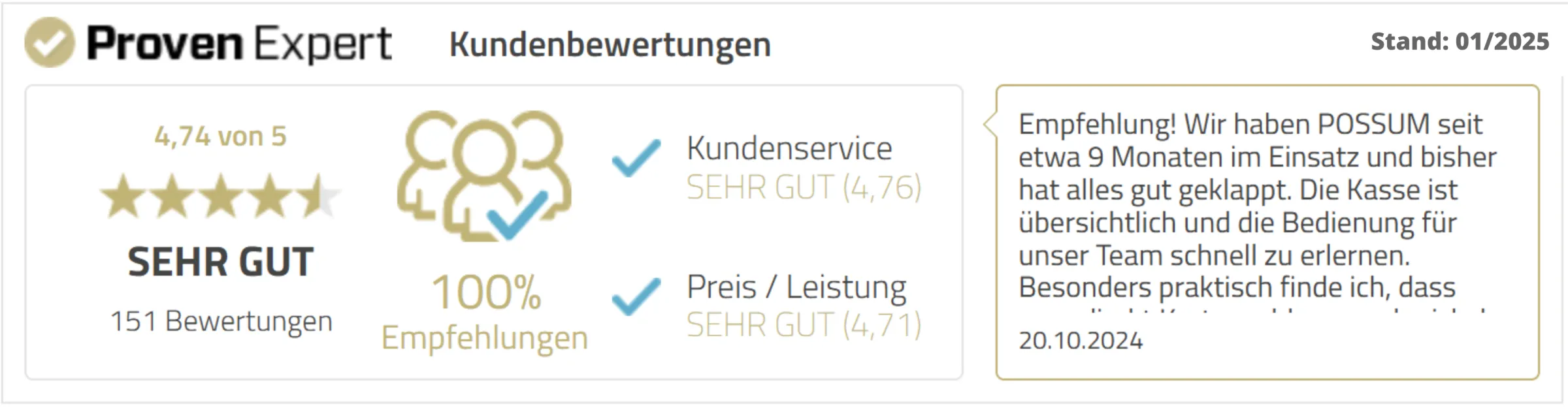 Kassensysteme TSE Fachhändler Bewertung 01-2025