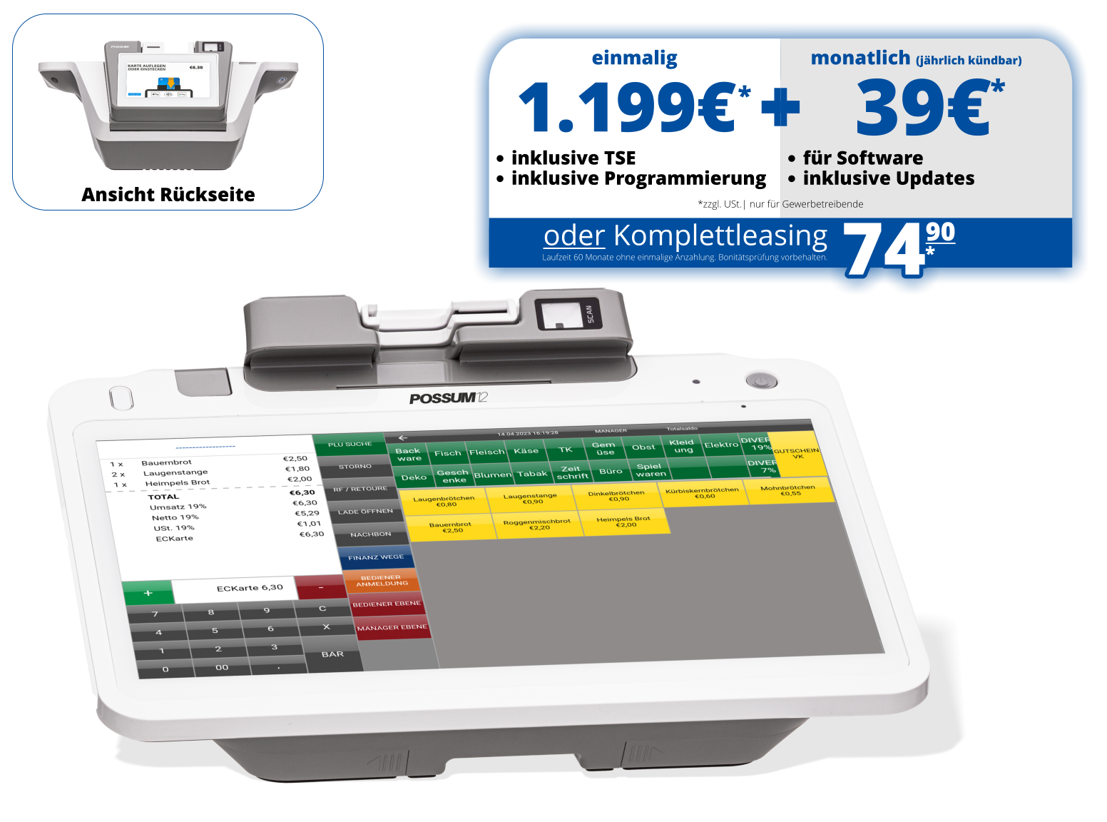 POSSUM12 Kassensystem Banner Bild mit Preis