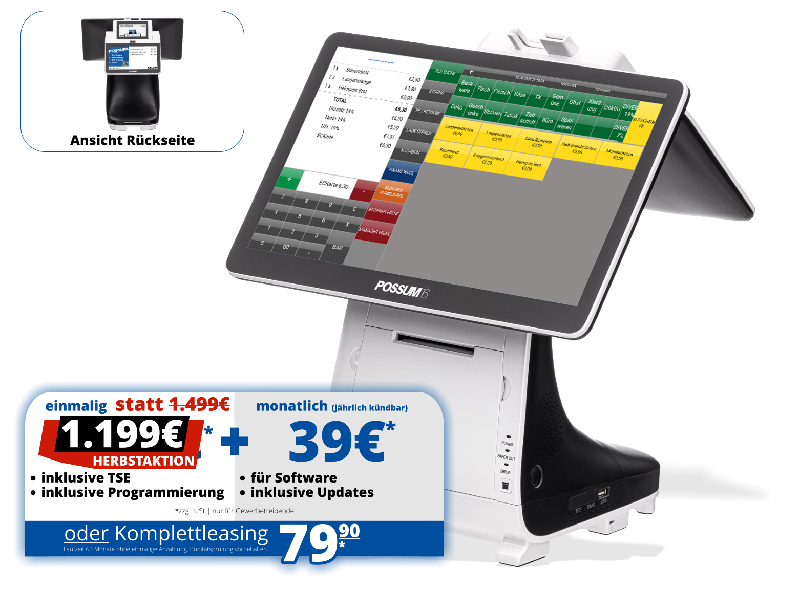 POSSUM16 Kassensystem Banner Bild mit Preis - Herbstaktion BlackFriday Sale